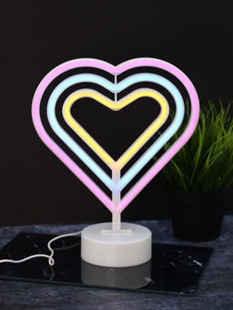 Неоновый LED ночник настольный "Native hearts", свечение mix (28*23 см)