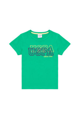 Детская зеленая футболка с круглым вырезом Неожиданная скидка в корзине