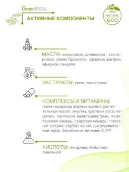 Крем-маска для волос (натуральная, бессульфатная) - Greenideal фото 4