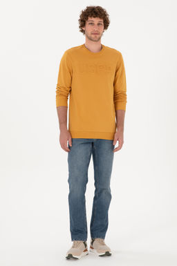 Erkek Hardal Basic Sweatshirt