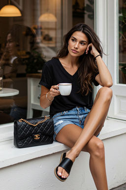 TRENDYOLMILLA Beyaz %100 Suprem V Yaka K?sa Kol Regular/Basic Orme T-Shirt TWOSS25TS00005 фото 10