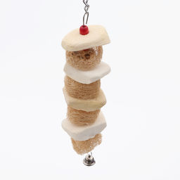 Игрушка с панцирем каракатицы, люфой и колокольчиком, 25 х 5 см - Пижон фото 4