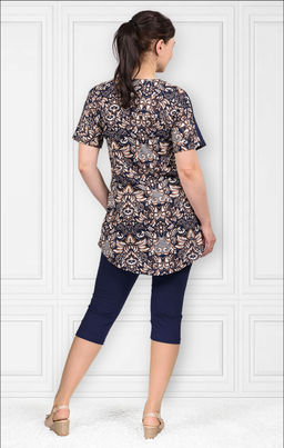 Костюм домашний с бриджами, синий (459-3) - Плиона фото 3