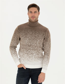 Vizon Slim Fit Bal_k__ Yaka Y_n Kar___ml_ Triko Kazak