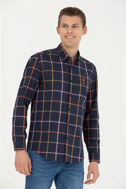 Мужская темно-синяя рубашка с длинным рукавом - U.s. polo assn фото 10