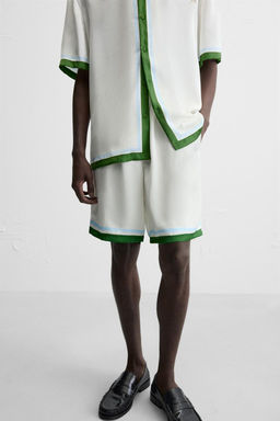 PRINTED SATIN BERMUDA SHORTS - Zara фото 12