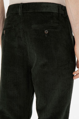 Erkek Carrot Fit Koyu Ye_il Kanvas Pantolon