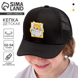 Кепка детская с сеткой Котик, р-р 52-54, 5-7 лет