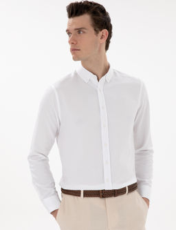 Beyaz Regular Fit Uzun Kollu G_mlek - Pierre cardin фото 3
