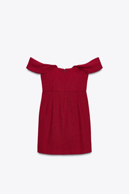 OFF-THE-SHOULDER DROP SLEEVE MINI DRESS - Zara фото 6
