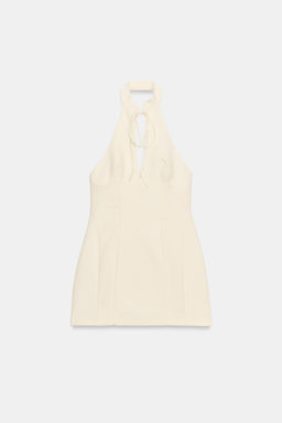 VESTIDO MINI HALTER VOLUMEN / Blanco roto - Zara фото 5
