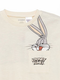 Bisiklet Yaka Bugs Bunny Bask?l? Erkek Bebek Ti??rt - Waikiki фото 3