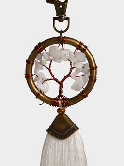 Брелок ловец снов «Великое древо», 19 см, белый