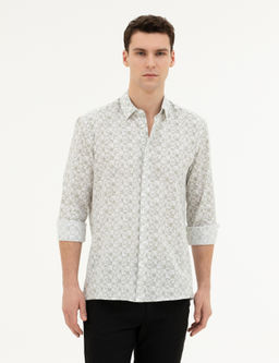 Рубашка Pierre Cardin Regular Fit зеленая с длинным рукавом