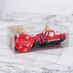 Ёлочные игрушки 4 шт. Пикап, 73 см, красный - Зимнее волшебство фото 2