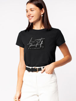 VILATTE / Футболка из премиального хлопка с принтом фольгой