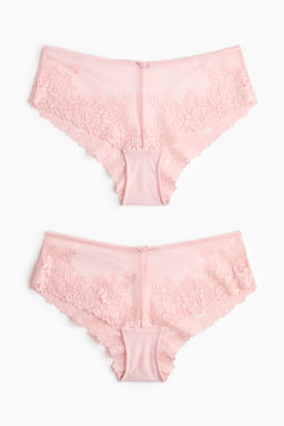 Pack de 2 bragas hipster de encaje