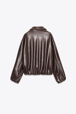 FAUX LEATHER BOMBER JACKET - Zara фото 9