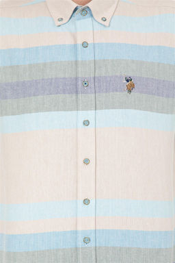 Мужская синяя скидка рубашки с длинным рукавом в корзине - U.s. polo assn фото 6