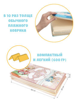 VAL KTR-P614-F Коврик дет гимнастич Топоножка, 60*144 см, 4 блока, цвет роз., ПУТЕШАСТИКИ, шт