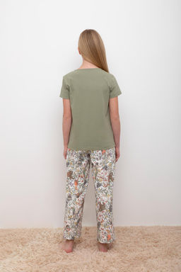 Crockid _ КБ 2827/оливковый хаки,эвкалипт пижама для дев