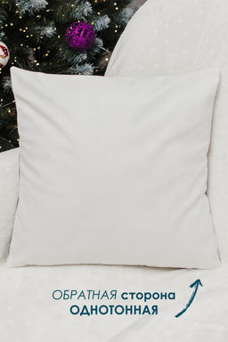 Наволочки Дед мороз и снеговик синий 2 шт велюр