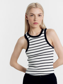 Топ Mark Formelle хлопок с эластаном черно-белый  фото 3