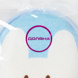 Мочалка детская для купания Доляна «Мышонок», d=11.5 см, голубая