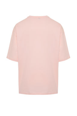 Pudra Oversize/Genis Kesim Basic %100 Pamuklu T-Shirt TMNSS22TS0318