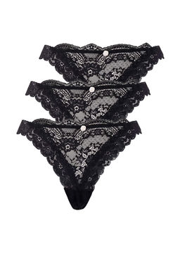 Siyah 3lu Dantel Tanga Kulot THMSS26KU00001