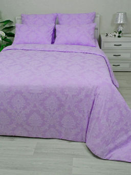 Пододеяльник на молнии поплин "Лиловый-жаккард" 2х. сп. 175х215 Березка