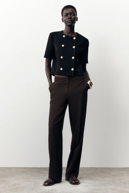 CONTRAST STITCH SHORT SLEEVE BLAZER - Zara фото 10