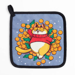 Новогодний набор кухонный Merry Xmas, варежка-прихватка 20х28см, прихватка 17х17см, 35% хлопок,65% п/э - Доляна фото 5