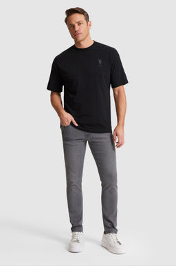 Erkek Siyah Comfort Fit Bisiklet Yaka Basic Ti__rt
