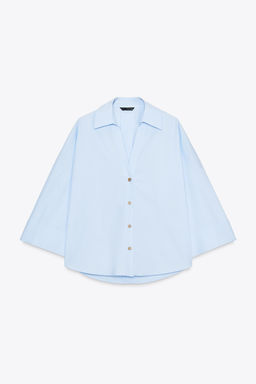 WIDE-SLEEVE POPLIN SHIRT - Zara фото 16