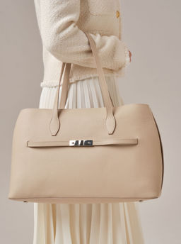 Кожаная сумка Bossy DBR 31382 бежевая пудра  фото 7