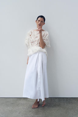 ZW COLLECTION ASYMMETRIC MIDI SKIRT