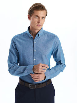 Slim Fit Uzun Kollu Oxford Erkek G?mlek