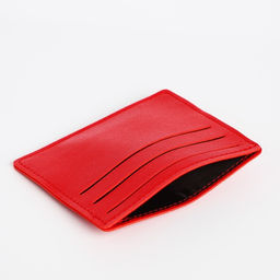 Картхолдер, на 6 карт, отделение для купюр, красный