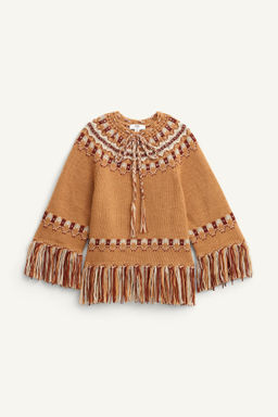 LIMITED EDITION 100% WOOL JACQUARD KNIT PONCHO - Zara фото 5