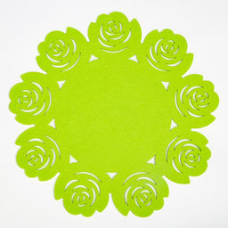 Салфетка декоративная ДолянаЦветы цвет зеленый, d 30 см, 100% п/э, фетр  фото 2