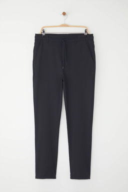 Lacivert Slim Fit Beli Baglama Detayl? Lastikli Kumas Dokuma Pantolon TMNAW25PL00027