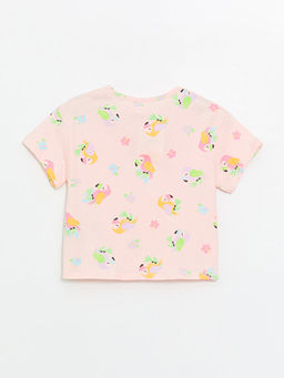 Bisiklet Yaka Bask?l? K?sa Kollu K?z Bebek Ti??rt - Waikiki фото 2