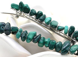 Женская заколка для волос с малахитом 6,5*0,8*1,3см