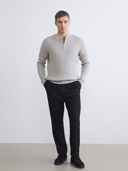 Dik Yaka Erkek Triko Kazak