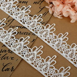 Кружево гипюровое, 35 мм, 9±0.5 м, цвет белый