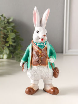 Фигура полистоун «Кролик джентельмен с книжкой», 21.5×10.5 см