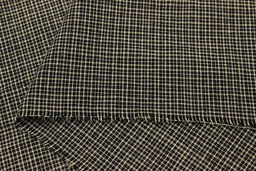 Пестрядь Мелкая клетка цв.бежевый/черный-2, СОРТ2, ш.1.45м, хлопок-95%, п/э-5%,140гр/м.кв - Купава фото 5