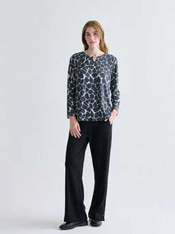 Bisiklet Yaka Desenli Bluz