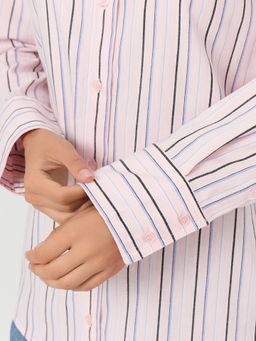 Рубашка женская розовая в полоску - Mark formelle фото 5